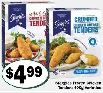 Friendly Grocer Steggle Frozen Chicken Tenders 400g Varieties offer