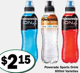 Friendly Grocer Powerade Sports Drink 600ml Varieties offer