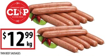 Supabarn Thin Beef Sausages offer
