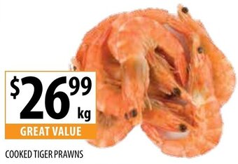 Supabarn Cooked Tiger Prawns offer