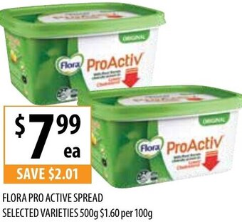 Supabarn Flora Pro Active Spread Selected Varieties 500g offer