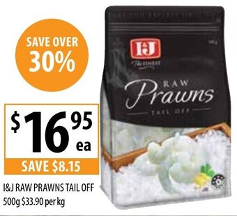 Supabarn I&J Raw Prawns Tail Off 500g offer