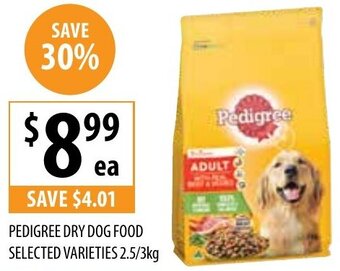 Supabarn Pedigree Dry Dog Food Selected Varieties 2.5/3Kg offer