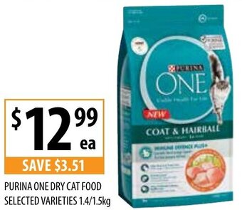 Supabarn Purina One Dry Cat Food Selected Varieties 1.4/1.5Kg offer