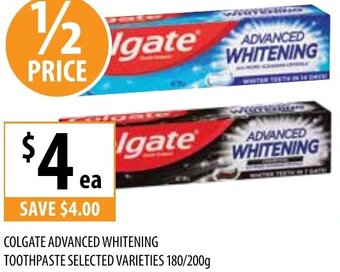 Supabarn Colgate Advanced Whitening Toothpaste Selected Varieties 180/200g offer