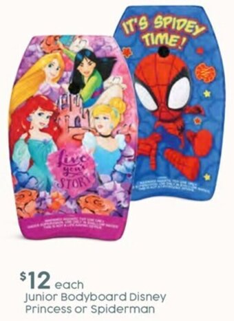 Target Junior Bodyboard Disney Princess Or Spiderman offer