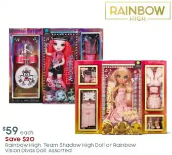 Target Rainbow High. Team Shadow High Doll Or Rainbow Vision Divas Doll. Assorted offer