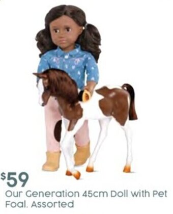 Target Our Generation 45cm Doll With Pet Foal. Assorted offer