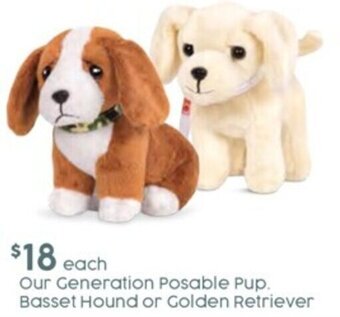 Target Our Generation Posable Pup. Basset Hound Or Golden Retriever offer