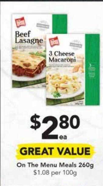Drakes On the menu meals offer