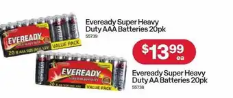 Australia Post Eveready super heavy duty aaa batteries 20pk eveready super heavy duty aa batteries 20pk offer