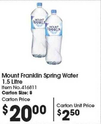 Campbells Wholesale Mount franklin spring water offer