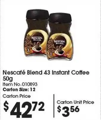 Campbells Wholesale Nescafé blend 43 instant coffee offer