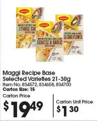 Campbells Wholesale Maggi recipe base selected varieties offer