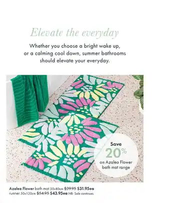 Pillow Talk Azalea flower bath mat offer