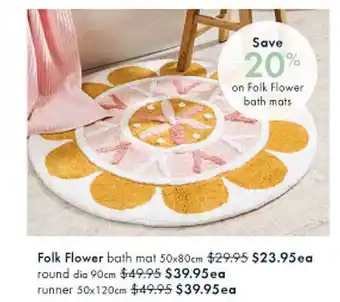 Pillow Talk Folk flower bath mat offer