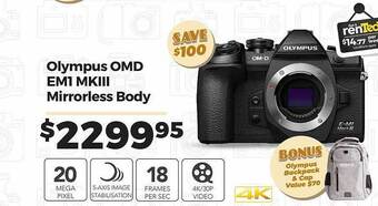 Teds Cameras Olympus omd em1 mkiii mirrorless body offer