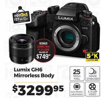 Teds Cameras Lumix gh6 mirrorless body offer