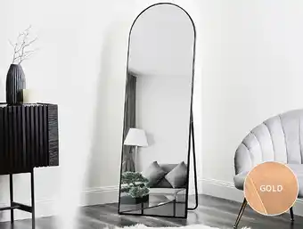 Spotlight 50% off cooper & co 167cm arched floor standing mirror in black offer