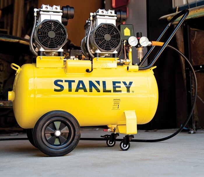 Stanley 2.75hp silenced air compressor offer at SuperCheap Auto