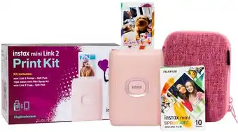 Officeworks Fujifilm instax mini link 2 print kit - soft pink offer