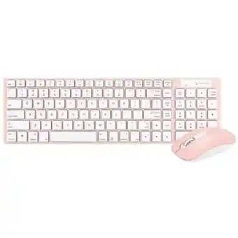 Officeworks Bonelk wireless keyboard and mouse combo km-322† - pink offer