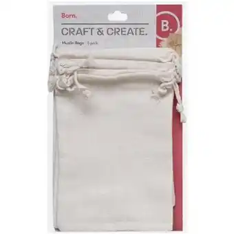Officeworks Born 5 pack muslin bags offer