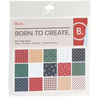 Officeworks Born paper stack green 30 sheets offer
