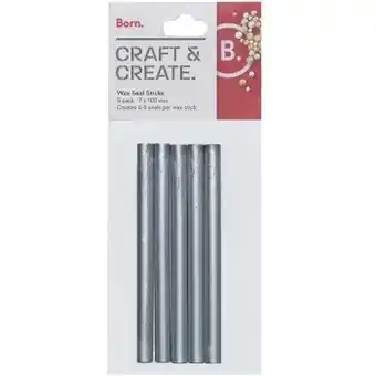 Officeworks Born 5 pack wax seal refill - silver offer