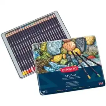 Officeworks Derwent 24 pack coloured pencils offer