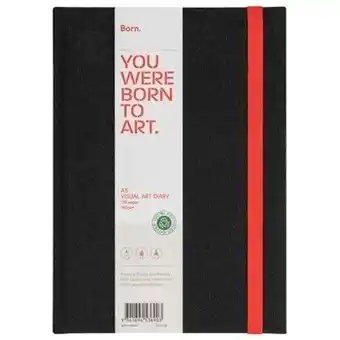 Officeworks Born 128 page a5 hardbound visual art diary offer