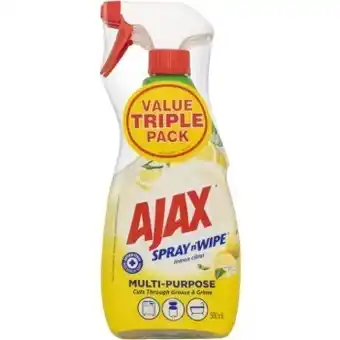 BIG W Ajax 3-pack spray n’ wipe multi-purpose trigger cleaner 500ml offer