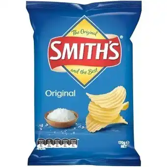 BIG W Smith's crinkle cut potato potato chips original 170g offer
