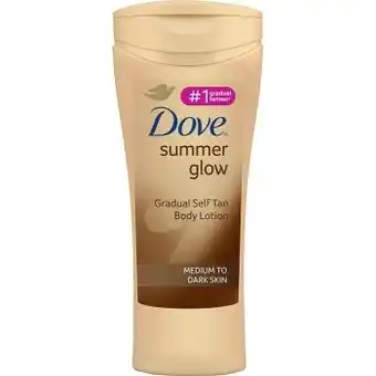 BIG W Dove summer glow lotion 400ml offer