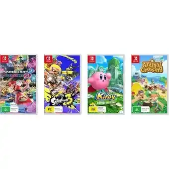 BIG W Nintendo switch mariokart 8 deluxe, splatoon 3, kirby and the forgotten land or animal crossing new horizon offer