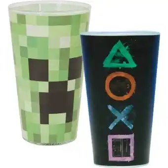 BIG W Minecraft or playstation glass tumblers offer