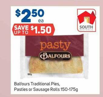 Foodland Balfours traditional pies, pasties or sausage rolls offer