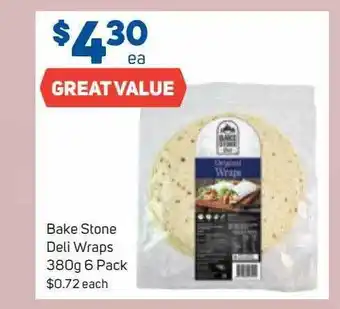 Foodland Bake stone deli wraps offer
