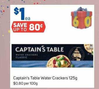 Foodland Captain's table water crackers offer