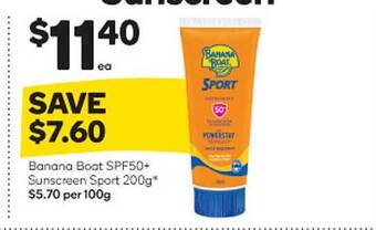 Woolworths Banana boat spf50+ sunscreen sport offer