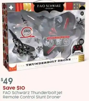 FAO Schwarz Thunderbolt Jet Remote Control Stunt Drone'