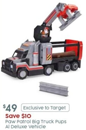 Target Paw Patrol Big Truck Pups Al Deluxe Vehicle offer