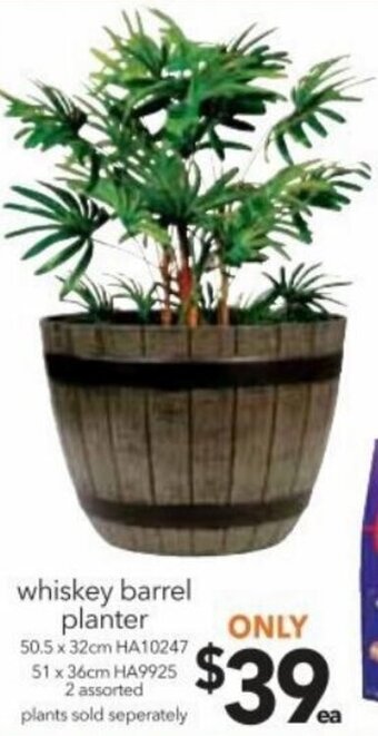 Cheap as Chips Whiskey Barrel Planter offer