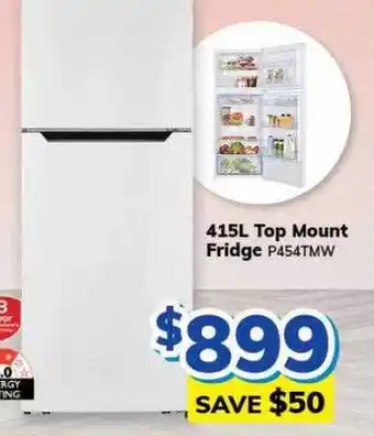 415l top mount fridge p454tmw