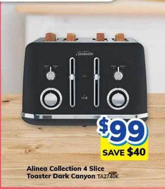 Bi-Rite Sunbeam alinea collection 4 slice toaster dark canyon offer