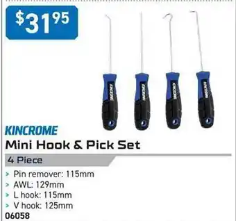 Kincrome Kincrome mini hook & pick set 4 piece offer