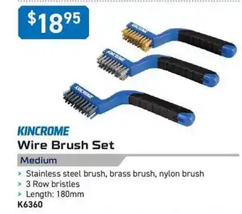 Kincrome Kincrome wire brush set medium offer