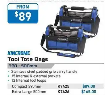 Kincrome Kincrome tool tote bags offer