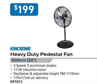 Kincrome Kincrome heavy duty pedestal fan offer