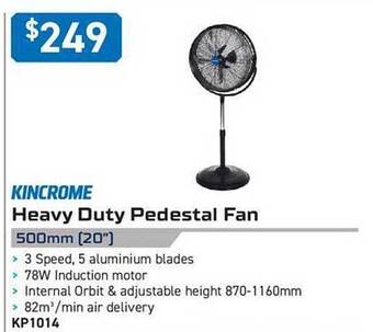 Kincrome heavy duty pedestal fan